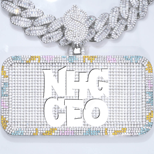 CUSTOM LETTER NECKLACE 3D COLORFUL SQUARE
