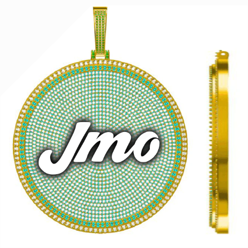 CUSTOM LETTER NECKLACE 3D BIG DISC
