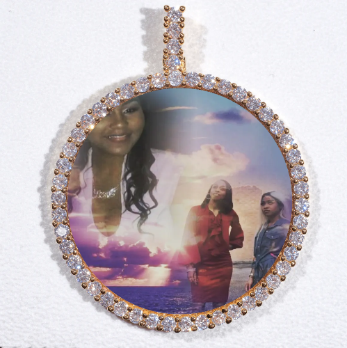 LARGE 3D CIRCLE CUSTOM PICTURE PENDANT