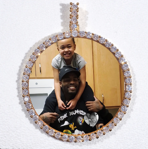 LARGE 3D CIRCLE CUSTOM PICTURE PENDANT