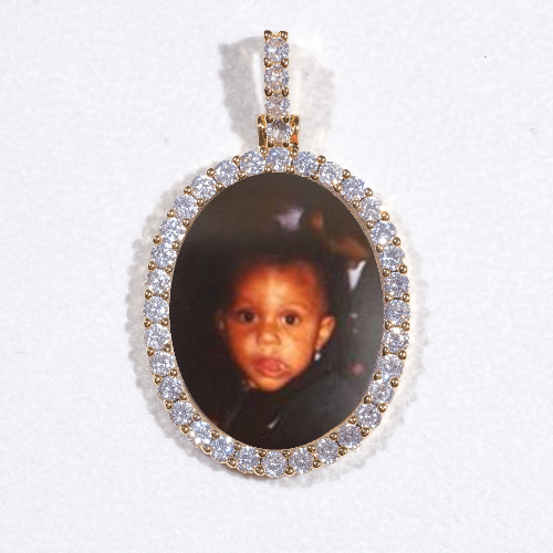 3D Oval Custom Picture Pendant