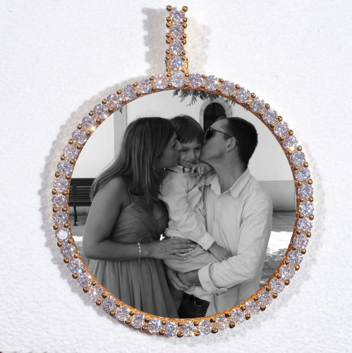 LARGE 3D CIRCLE CUSTOM PICTURE PENDANT