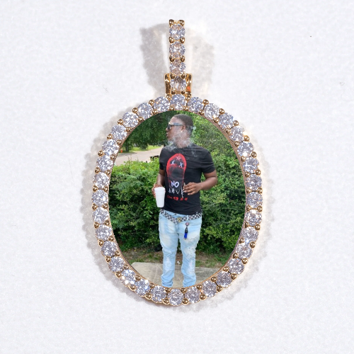 3D Oval Custom Picture Pendant