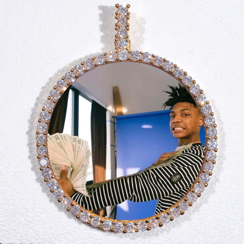 LARGE 3D CIRCLE CUSTOM PICTURE PENDANT