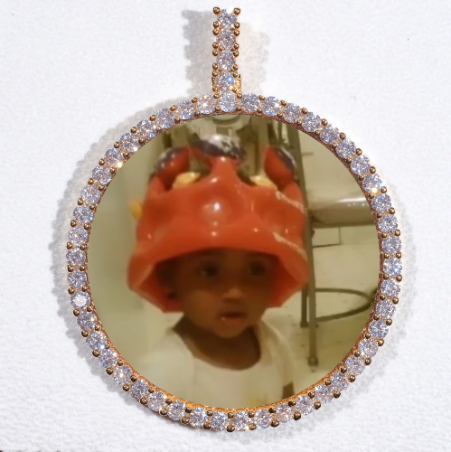 LARGE 3D CIRCLE CUSTOM PICTURE PENDANT