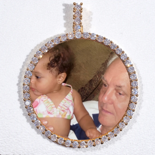 LARGE 3D CIRCLE CUSTOM PICTURE PENDANT