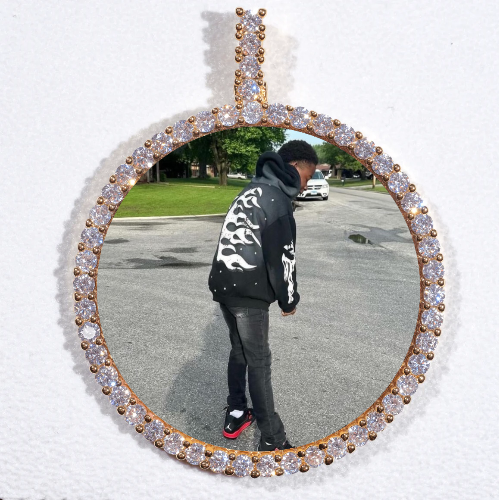 LARGE 3D CIRCLE CUSTOM PICTURE PENDANT