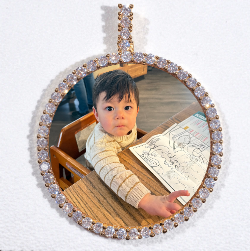 LARGE 3D CIRCLE CUSTOM PICTURE PENDANT