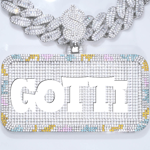 CUSTOM LETTER NECKLACE 3D COLORFUL SQUARE
