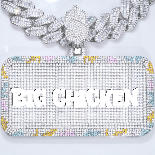 CUSTOM LETTER NECKLACE 3D COLORFUL SQUARE
