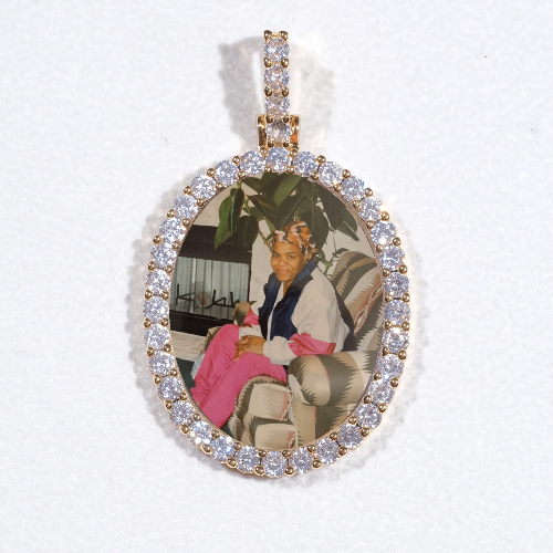 3D Oval Custom Picture Pendant
