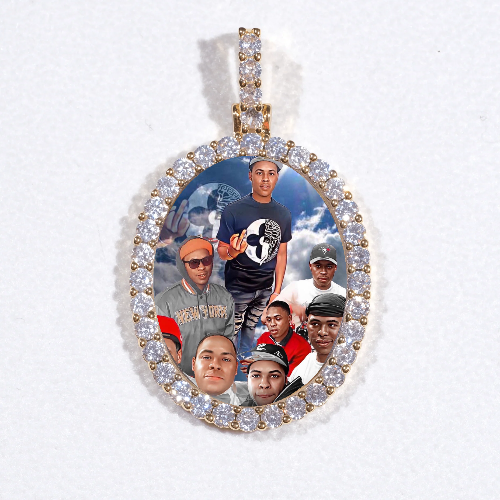 3D Oval Custom Picture Pendant
