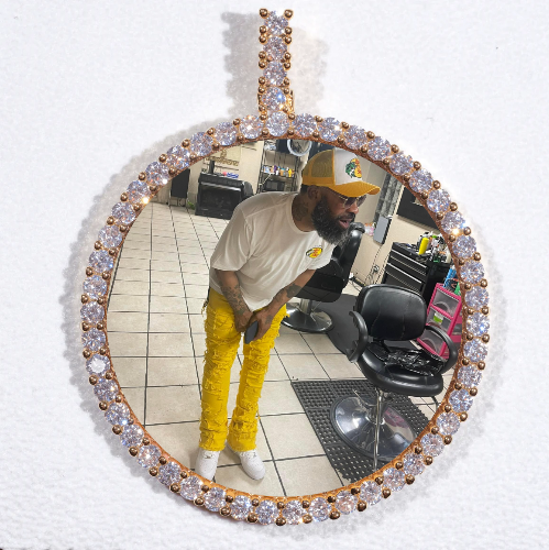 LARGE 3D CIRCLE CUSTOM PICTURE PENDANT