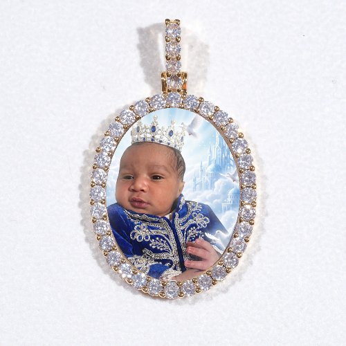 3D Oval Custom Picture Pendant
