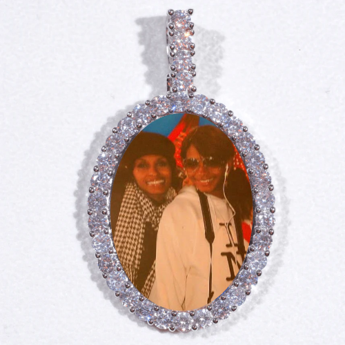 Large 3D Oval Custom Picture Pendant