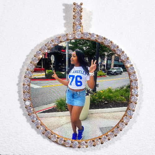 LARGE 3D CIRCLE CUSTOM PICTURE PENDANT