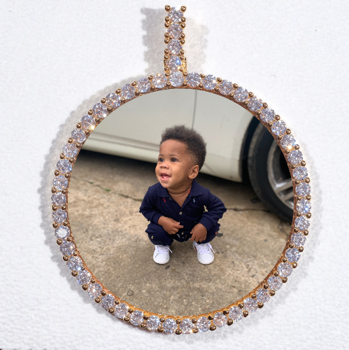 LARGE 3D CIRCLE CUSTOM PICTURE PENDANT
