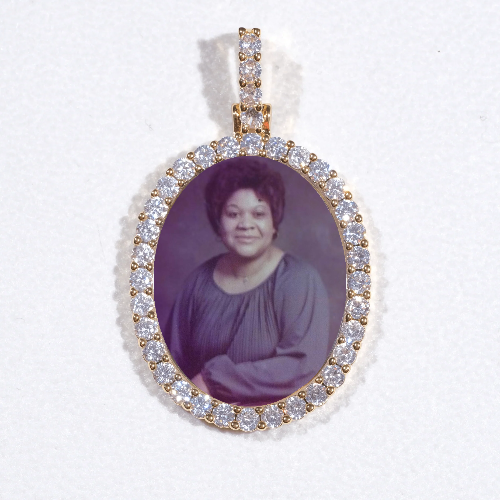 3D Oval Custom Picture Pendant