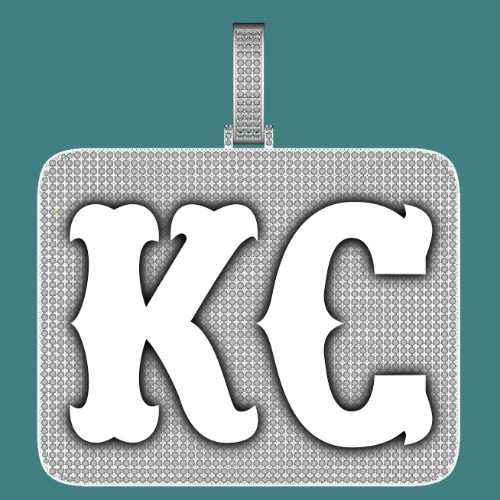 CUSTOM LETTER NECKLACE 3D BIG SQUARE