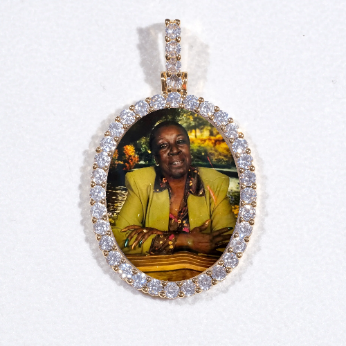 3D Oval Custom Picture Pendant