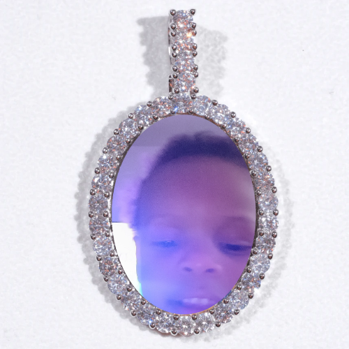Large 3D Oval Custom Picture Pendant