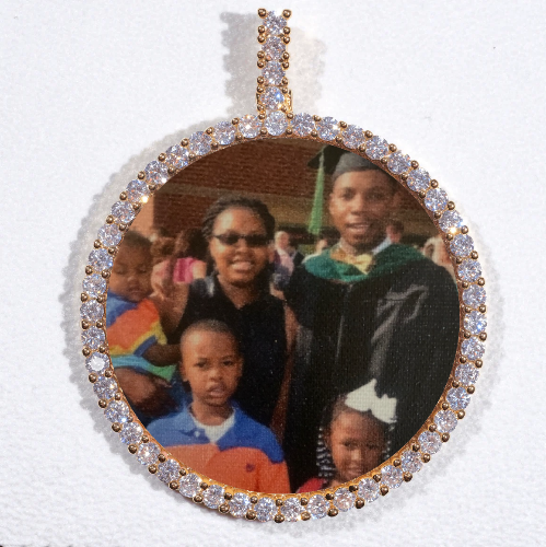 LARGE 3D CIRCLE CUSTOM PICTURE PENDANT