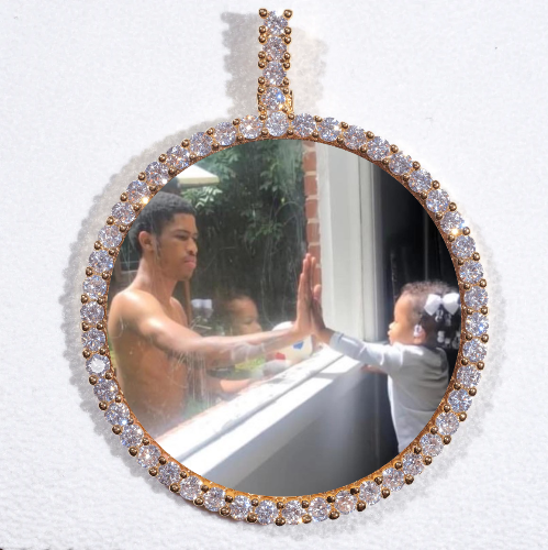 LARGE 3D CIRCLE CUSTOM PICTURE PENDANT