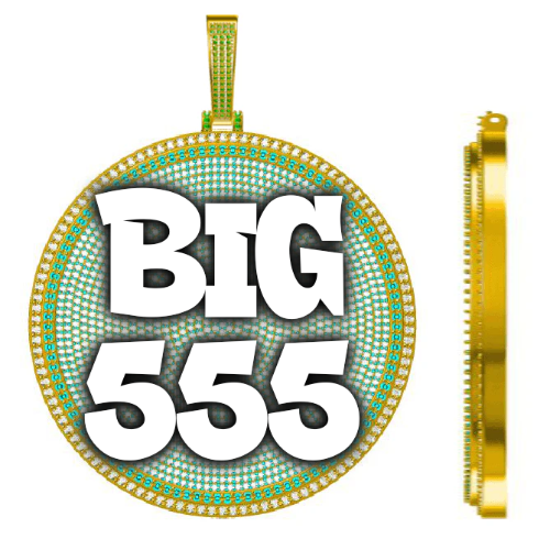 CUSTOM LETTER NECKLACE 3D BIG DISC