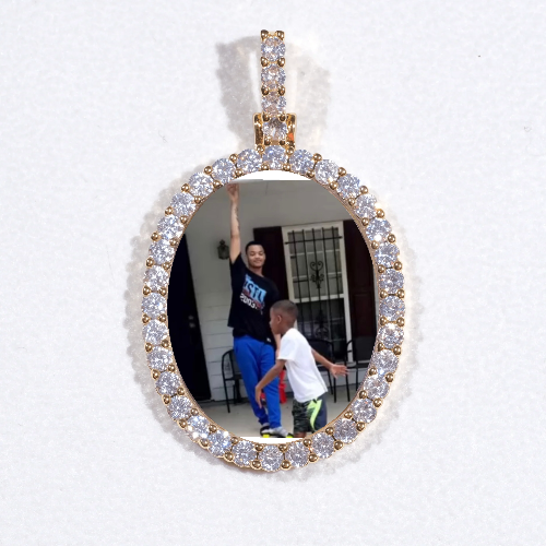 3D Oval Custom Picture Pendant