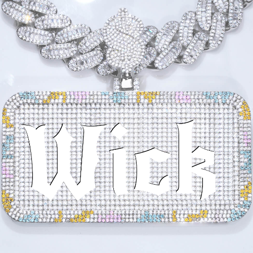 CUSTOM LETTER NECKLACE 3D COLORFUL SQUARE