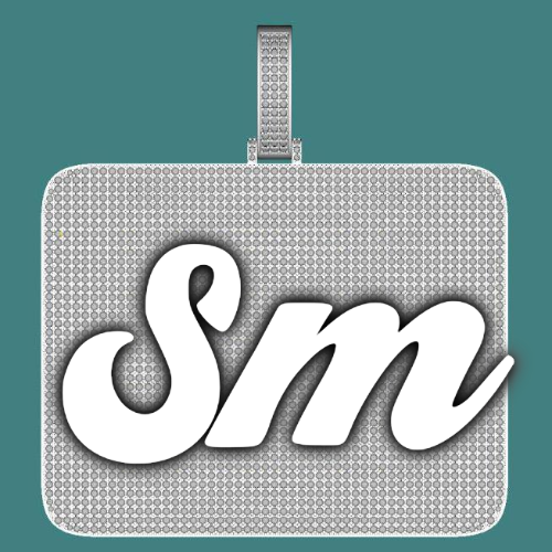 CUSTOM LETTER NECKLACE 3D BIG SQUARE