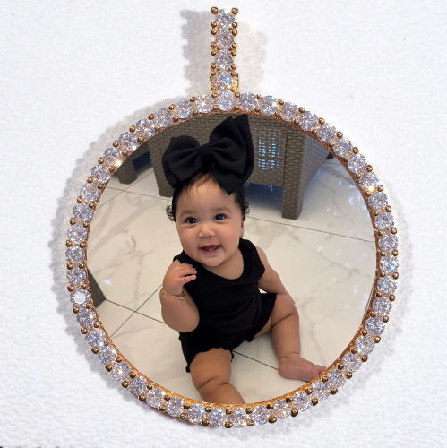 LARGE 3D CIRCLE CUSTOM PICTURE PENDANT