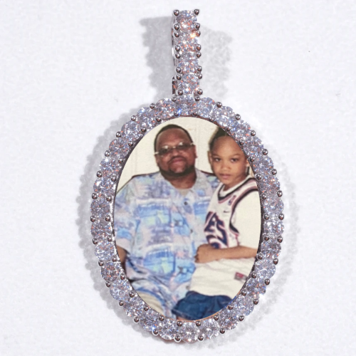 Large 3D Oval Custom Picture Pendant