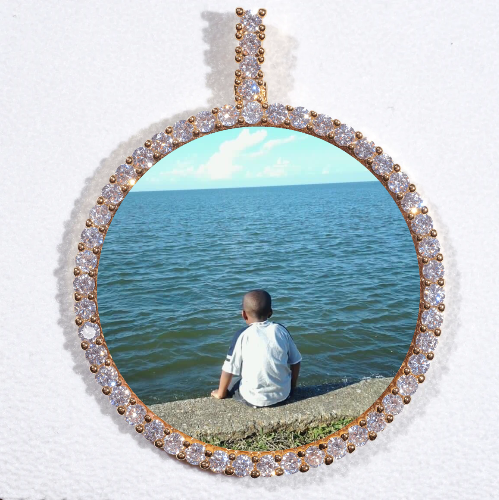 LARGE 3D CIRCLE CUSTOM PICTURE PENDANT