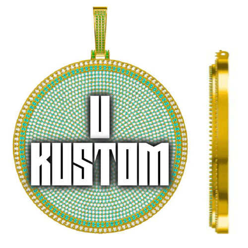 CUSTOM LETTER NECKLACE 3D BIG DISC