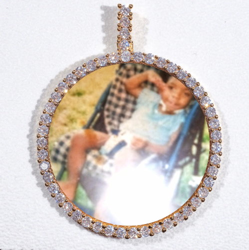 LARGE 3D CIRCLE CUSTOM PICTURE PENDANT