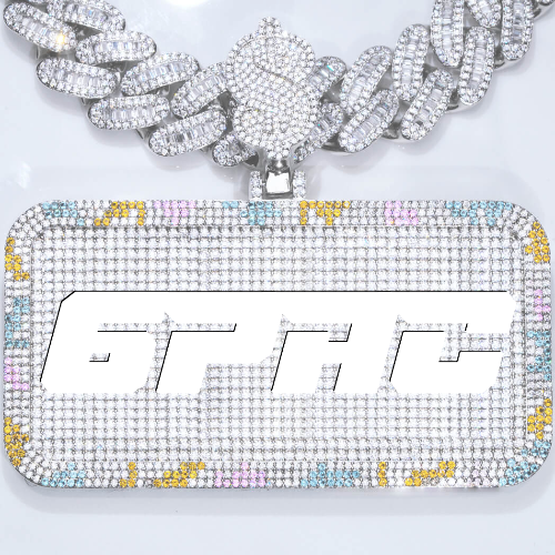 CUSTOM LETTER NECKLACE 3D COLORFUL SQUARE