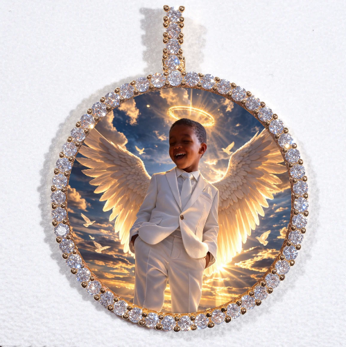 LARGE 3D CIRCLE CUSTOM PICTURE PENDANT