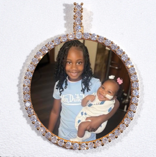 LARGE 3D CIRCLE CUSTOM PICTURE PENDANT