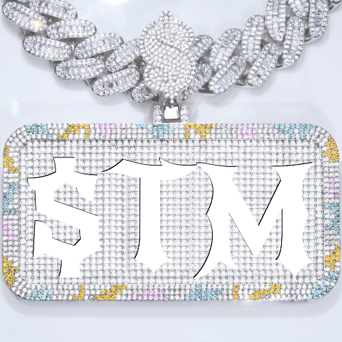 CUSTOM LETTER NECKLACE 3D COLORFUL SQUARE