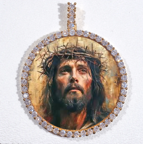 LARGE 3D CIRCLE CUSTOM PICTURE PENDANT