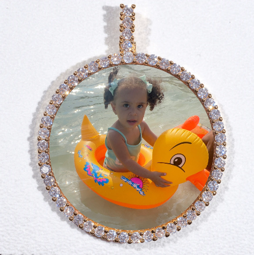 LARGE 3D CIRCLE CUSTOM PICTURE PENDANT