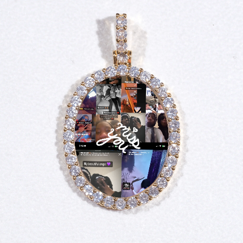 3D Oval Custom Picture Pendant