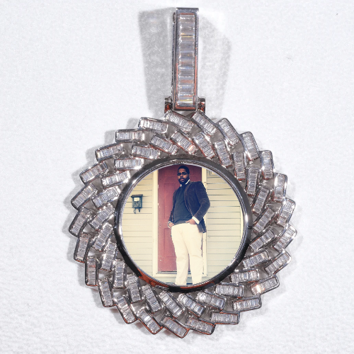 Large 3D Baguette Custom Picture Pendant