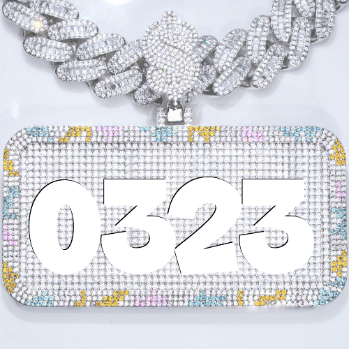 CUSTOM LETTER NECKLACE 3D COLORFUL SQUARE