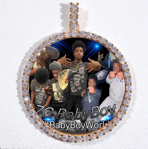 LARGE 3D CIRCLE CUSTOM PICTURE PENDANT