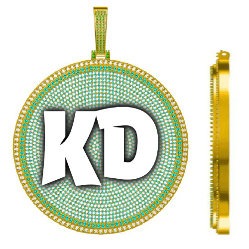 CUSTOM LETTER NECKLACE 3D BIG DISC