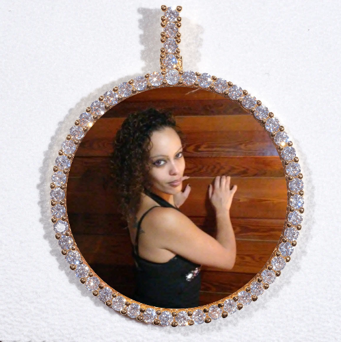 LARGE 3D CIRCLE CUSTOM PICTURE PENDANT