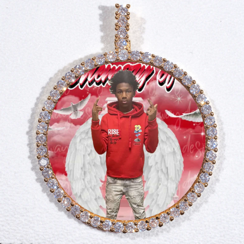LARGE 3D CIRCLE CUSTOM PICTURE PENDANT