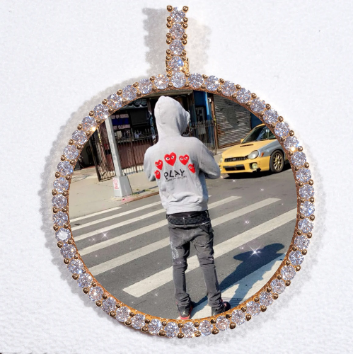 LARGE 3D CIRCLE CUSTOM PICTURE PENDANT
